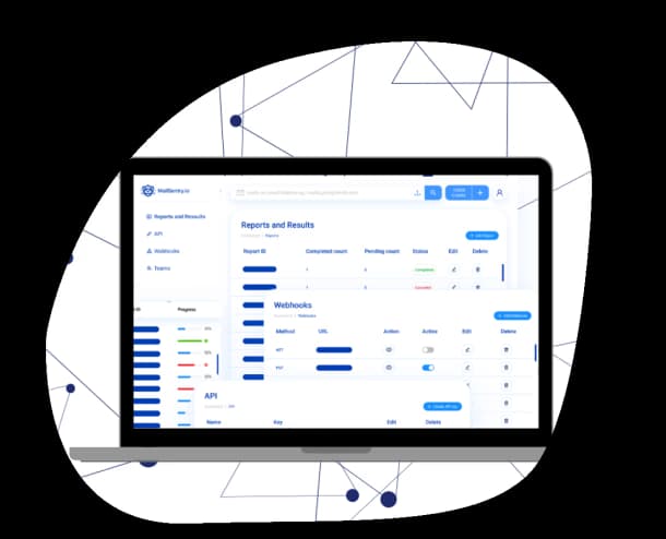 MailSentry analytics dashboard showing email performance metrics, with tools for assessing campaign engagement and audience behavior